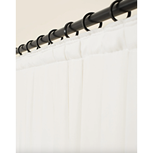 Düz Krep 1/3 Sık Pile Tül Perde Ütü Istemez Korniş/rustik Uyumlu Perde 100x250 cm