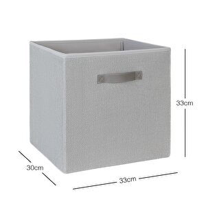 Ocean Home Textile Gri Renk Jüt Kutu 33 X 30 X 33 Cm