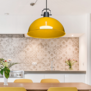 Kugel Sarı Metal Sarkıt Mutfak Avize Ofis Hol Cafe Tavan Aydınlatma