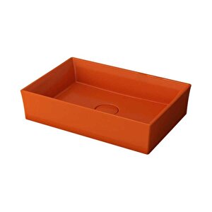 1172-012-0125 Vessel Tezgah Üstü Lavabo 56x38 Cm Turuncu