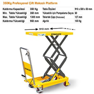 Stanley Xx350 350kg Profesyonel Çift Makaslı Platform