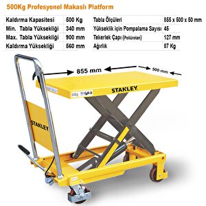 Stanley X500 500kg Profesyonel Makaslı Platform