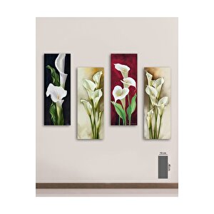 4 Parça Gelin Çiçeği Mdf Tablo  - 4di̇key-47 / 19x40