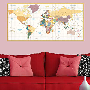 Dünya Haritası Tek Parça Mdf Tablo  - Tek-210 / 100x60