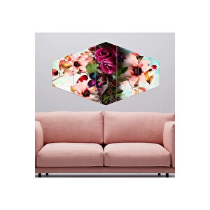 5 Parça Renkli Çiçekler Mdf Tablo  - 5tu-4002 / 100x60
