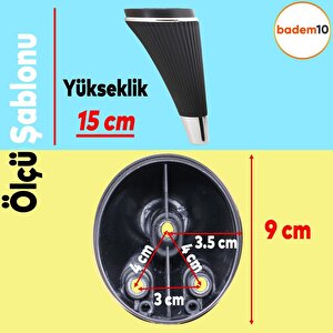 İron 6'lı Set Mobilya Tv Ünitesi Çekyat Koltuk Kanepe Destek Ayağı 15 Cm Siyah Ayak M8 Civatalı