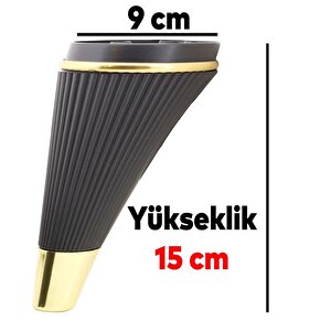 İron 6'lı Set Mobilya Tv Ünitesi Çekyat Koltuk Kanepe Destek Ayağı 15 Cm Siyah Ayak M8 Civatalı