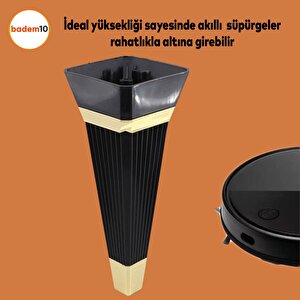 Alcazar 6'lı Set Mobilya Tv Ünitesi Çekyat Koltuk Kanepe Destek Ayağı 15 Cm Siyah Ayak M8 Civatalı