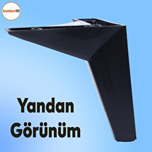 Kale 6'lı Set Mobilya Tv Ünitesi Koltuk Kanepe Destek Ayağı 15 Cm Siyah Baza Ayakları M8 Civatalı