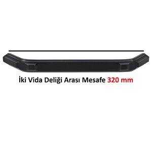 Mobilya Çekmece Mutfak Dolap Kapak Kulpu Kulbu 320 Mm Mat Siyah Metal Kulp