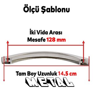 Berilay (128 Mm - 12.8 Cm) Mobilya Mutfak Dolabı Çekmece Kapı Dolap Kapak Kulpu Kulbu Krom Kulpları