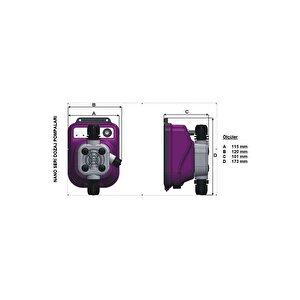 Dp Nano A 2l/h 10 Bar Su Arıtma Havuz Kimyasal Dozaj Pompası Klor Pompası