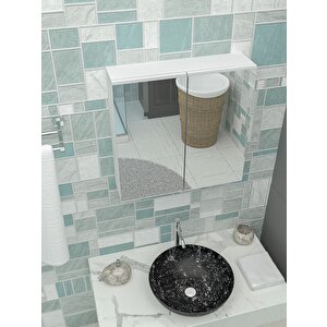 Azzuri̇ Furniture Lavabo Üstü Aynalı 2 Kapaklı Banyo Dolabı Azr-6015