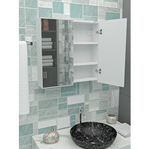 Azzuri̇ Furniture Lavabo Üstü Aynalı 2 Kapaklı Banyo Dolabı Azr-6015