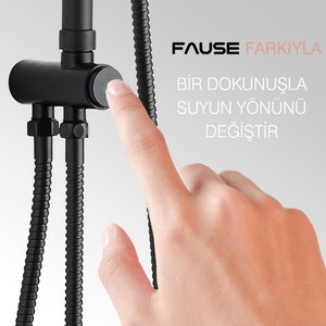 Fause Duş Seti Yönlendirici Vana Siyah Ky110-b
