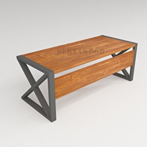 Silver Ahşap Çalışma Masası 160x85x76 Cm-ön Ahşap-antrasit Renk Ayak