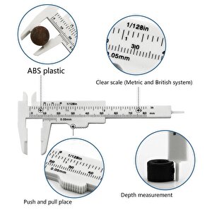 Taşınabilir Kalibreli 80mm Plastik Kaş Estetik Ölçüm Kumpas Cetvel Plastik Kalıcı Makyaj Ölçüm Aracı
