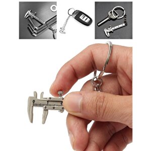 Metal Anahtarlık Kumpas Metal 0-40mm Mini Kumpas Anahtarlık Kalınlık Ölçer Kompratör