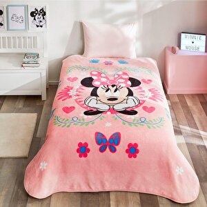 Lisanslı Disney Minnie Mouse Pinky Garden Tek Kişilik Battaniye - Minnie Mouse Kışlık Battaniye