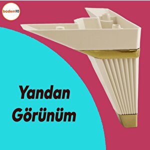 Alcazar Köşe 6'lı Set Mobilya Tv Ünitesi Çekyat Koltuk Kanepe Destek Ayağı 14 Cm Krem M8 Civatalı