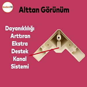 Alcazar Köşe 6'lı Set Mobilya Tv Ünitesi Çekyat Koltuk Kanepe Destek Ayağı 14 Cm Krem M8 Civatalı