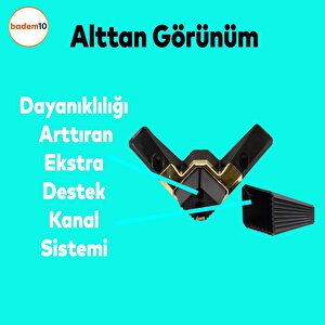 Alcazar Köşe 6'lı Set Mobilya Tv Ünitesi Çekyat Koltuk Kanepe Destek Ayağı 12 Cm Siyah M8 Civatalı