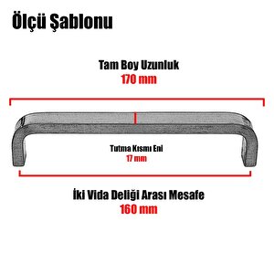 Vien Çekmece Dolap Kapak Kulpu Kulbu 160 Mm Füme Metal Kulp