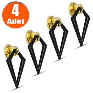 Bafra Sarkaç Dolap Çekmece Kulpu Kulbu Metal Siyah Halka Kulp (4 Adet)