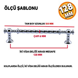 Burgu Mobilya Mutfak Dolabı Çekmece Dolap Kulpu Kulpları Kulbu Krom (128 Mm-12.8 Cm) Metal Kulp