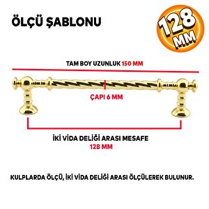 Burgu Mobilya Mutfak Dolabı Çekmece Dolap Kapak Kulpu Kulbu Altın Gold 128 Mm Metal Kulp
