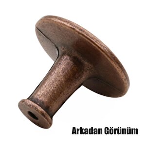 Big Baklavalı Düğme Çekmece Dolap Kapak Kulpu Kulbu Antik Bakır Metal Kulp