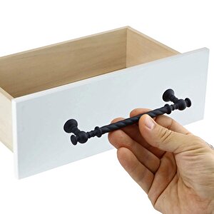 Burgu Mobilya Mutfak Dolabı Çekmece Dolap Kapak Kulpu Kulpları Kulbu (128 Mm-12.8 Cm) Mat Siyah Kulp