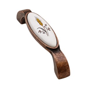 Süsen (128 Mm-12.8 Cm) Eskitme Antik Bakır Metal Mobilya Mutfak Çekmece Dolap Kulpu Kulbu Kulpları