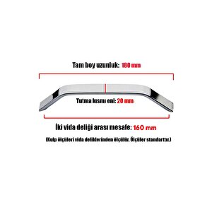 Soma Çekmece Dolap Dolabı Kapak Kulpu Kulbu (160 Mm-16.0 Cm) Parlak Metal Kulpları Mobilya Mutfak