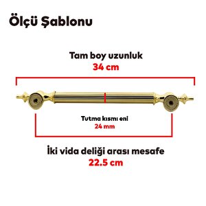 Çukurca Sürgülü Kapı Çekme Kolu Tutma Kulpu Kulbu Çelik Dış Kapı Tutamağı Kol Gol Altın 22.5 Cm