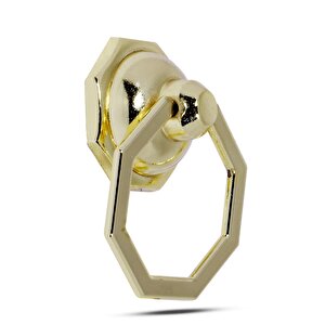 Sarkaç Dolap Çekmece Kulpu Kulbu Sekizgen Metal Gold Halka Kulp 4 Adet Mobilya Mutfak