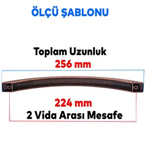 Berilay Düz Mobilya Mutfak Dolabı Çekmece Dolap Kapak Kulpu Kulbu Antik Bakır 224 Mm Metal Kulp