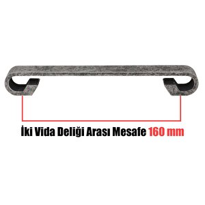 Barida Mobilya Dolap Kapak Çekmece Kulpu Antik Gümüş Metal 160 Mm