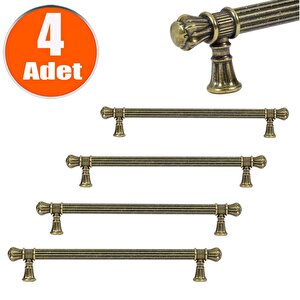 Akbatı Çekmece Dolap Kapak Kulpu Kulbu 192 Mm Antik Sarı Rustik Metal Kulp (4 Adet)