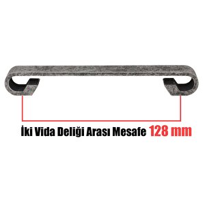 Barida Mobilya Dolap Kapak Çekmece Kulpu Antik Gümüş Metal 128 Mm