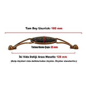Seçil Çekmece Dolap Kapak Kulpu Kulbu 128 Mm Antik Bakır Metal Kulp