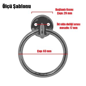 Sarkaç Dolap Dolabı Çekmece Kulpu Kulpları Kulbu Mat Siyah Metal Halka Kulp (4 Adet) Mobilya Mutfak