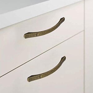 Berilay (128 Mm - 12.8 Cm) Eskitme Antik Sarı Metal Mobilya Mutfak Dolabı Dolap Kulpu Kulbu Kulpları