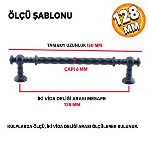Burgu Mobilya Mutfak Dolabı Çekmece Dolap Kulpu Kulbu Antrasit Gri (128 Mm-12.8 Cm) Metal Kulpları