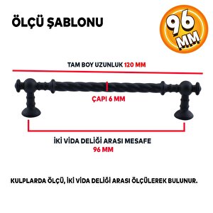 Burgu Mobilya Mutfak Dolabı Çekmece Dolap Kapak Kulpu Kulbu Mat Siyah (96 Mm-9.6 Cm) Metal Kulpları