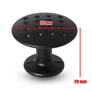 Düğme Kulp Mobilya Mutfak Çekmece Dolap Dolabı Kapak Kulpu Kulbu Mat Siyah Metal Daire Kulpları