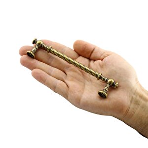 Burgu Eskitme Antik Sarı(128 Mm-12.8 Cm) Metal Mobilya Mutfak Çekmece Dolap Kulpu Kulbu Kulpları