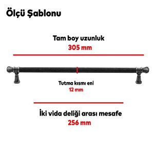 Akbatı Çekmece Dolap Kapak Kulpu Kulbu 256 Mm Antik Bakır Metal Kulp