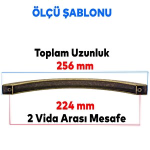 Berilay (224 Mm - 22.4 Cm) Eskitme Antik Sarı Metal Mobilya Mutfak Dolabı Dolap Kulpu Kulbu Kulpları