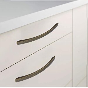 Berilay (224 Mm - 22.4 Cm) Eskitme Antik Sarı Metal Mobilya Mutfak Dolabı Dolap Kulpu Kulbu Kulpları